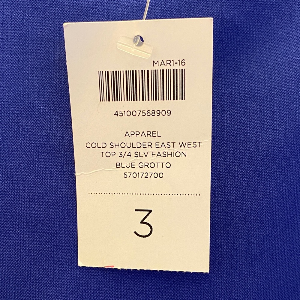 Blue Cold Shoulder Top